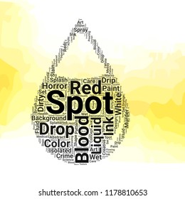 Blood drop word cloud vector design creative concept. Blood drop icon shape. Trendy vector word collection.