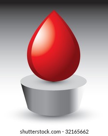 blood droplet on silver patch
