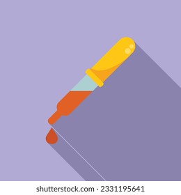 Blood dropper icon flat vector. Medical lab. Data science