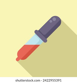 Blood dropper icon flat vector. Animal service. Sick operation medical