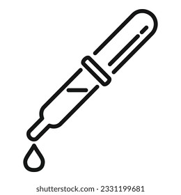 Blood dropper icon outline vector. Medical lab. Data science