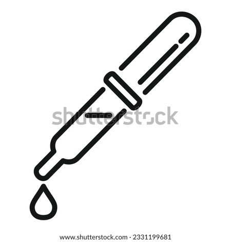 Blood dropper icon outline vector. Medical lab. Data science