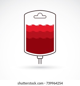 Blood dropper vector graphic illustration isolated on white. Volunteer donorship, healthcare and medical treatment conceptual symbol.