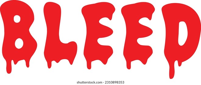 Blood Dropping BLEED text (Editable) - Vector Illustration
