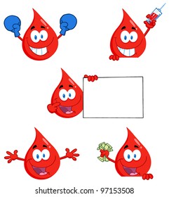 Blood Drops Characters. Vector Collection.Jpeg version also available in gallery.