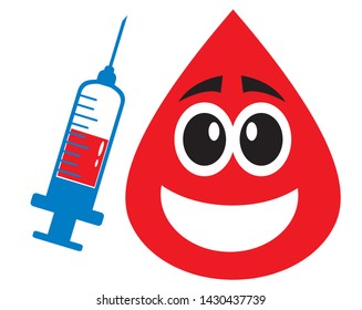 Blood drops with different blood types vector illustration background. 