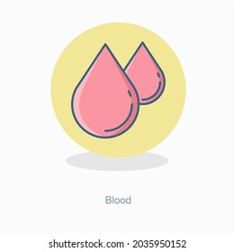 Blood Drops or Blood Donation Icon Concept