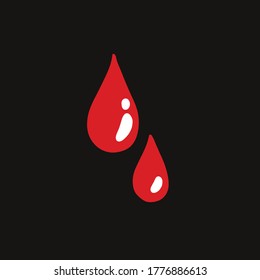 blood drops doodle icon, vector illustration