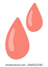 Blood drops in flat design. Red droplets for donation or transfusion. Vector illustration isolated.