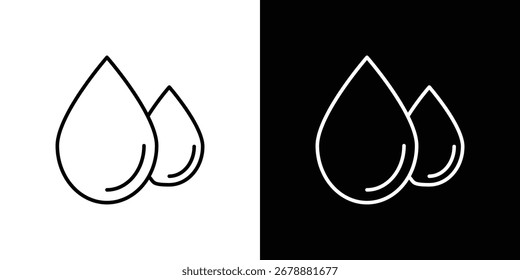 Blood drops icon in editable stroke. EPS 10 vector illustration.