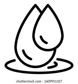 Blood drops icon. Outline blood drops vector icon for web design isolated on white background
