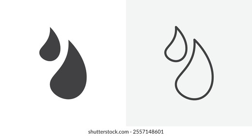 Blood drops icon. outlined vector style.