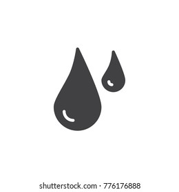 Blood drops icon vector, filled flat sign, solid pictogram isolated on white. Symbol, logo illustration
