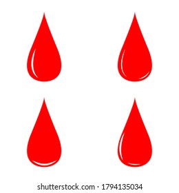 Iconos de gotas de sangre. La sangre vectorial arroja iconos. gotas de sangre se ponen iconos.