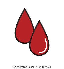Blood drops isolated
