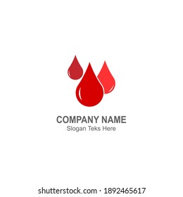 Gotas de sangre, plantilla de ilustración vectorial de diseño de iconos de logotipo