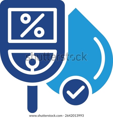 Blood drops on the glucometer display a percentage of the amount of blood sugar levels or something related to the medical world.