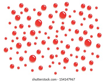 Blood Drops on White. Vector
