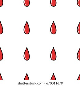 blood drops seamless doodle pattern