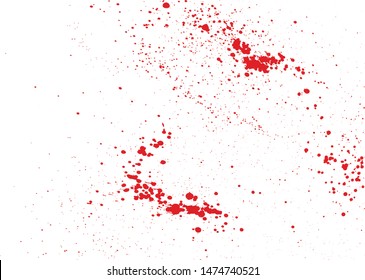 Blood drops and splatters isolated on white background. Halloween bloody background. Vector illustration EPS 8.