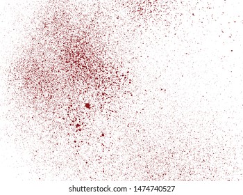 Blood drops and splatters isolated on white background. Halloween bloody background. Vector illustration EPS 8.