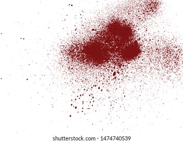 Blood drops and splatters isolated on white background. Halloween bloody background. Vector illustration EPS 8.