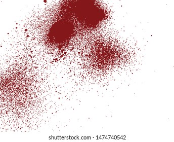 Blood drops and splatters isolated on white background. Halloween bloody background. Vector illustration EPS 8.