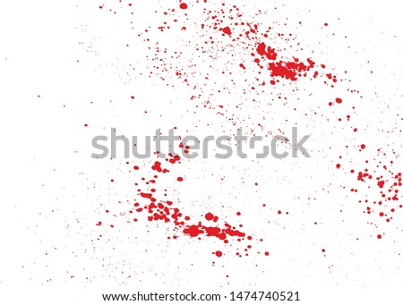Blood drops and splatters isolated on white background. Halloween bloody background. Vector illustration EPS 8.