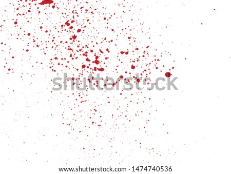 Blood drops and splatters isolated on white background. Halloween bloody background. Vector illustration EPS 8.