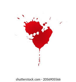 Blood drops and splatters on white background. Vector illustration