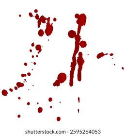 Blood drops and splatters. Vector illustration on white background