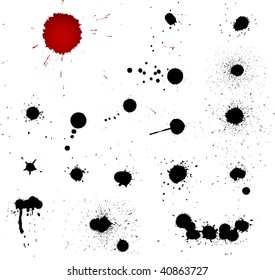 Blood drops vector silhouettes