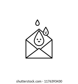 blood envelope icon. Element of blood donation icon for mobile concept and web apps. Thin line blood envelope icon can be used for web and mobile