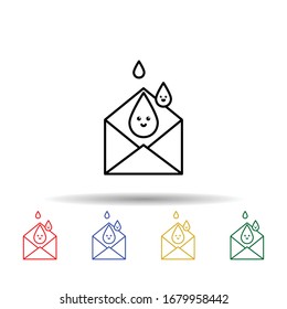 Blood envelope multi color icon. Simple thin line, outline vector of blood donation icons for ui and ux, website or mobile application