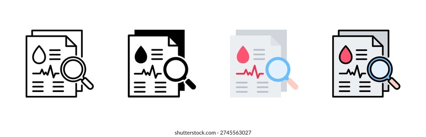 Blood Examination Icon Pack In Multiple Styles