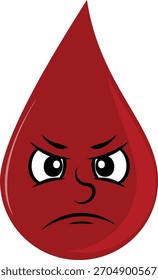 Expresiones de la cara de la sangre Ilustración vectorial de una gota de sangre sonriente