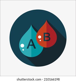 blood flat icon with long shadow