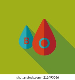 blood flat icon with long shadow
