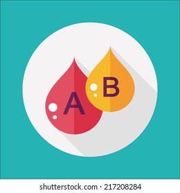 blood flat icon with long shadow