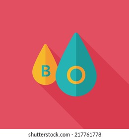 blood flat icon with long shadow