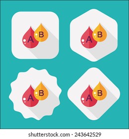 blood flat icon with long shadow
