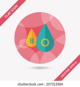 blood flat icon with long shadow