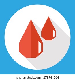 blood flat icon with long shadow
