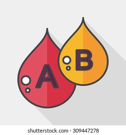 blood flat icon with long shadow