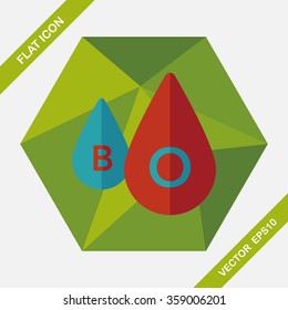 blood flat icon with long shadow
