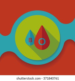 blood flat icon with long shadow