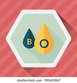 blood flat icon with long shadow