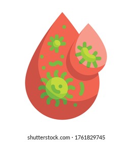 Icono de Llanto de Sangre. Concepto de transmisión de virus.