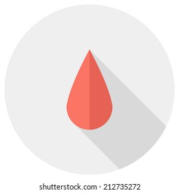 Blood flat icon.Flat design style modern vector illustration. Isolated on stylish color background. Flat long shadow icon. Elements in flat design.