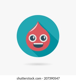 blood Flat  style Icon with long shadows